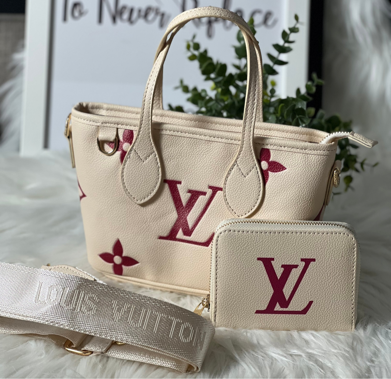 L- Small Nvrfll Tote Set (zipper top)