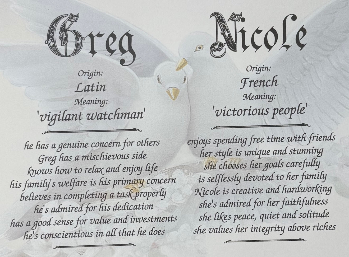 Dual Name Meaning Plaque (Custom Orders Only)