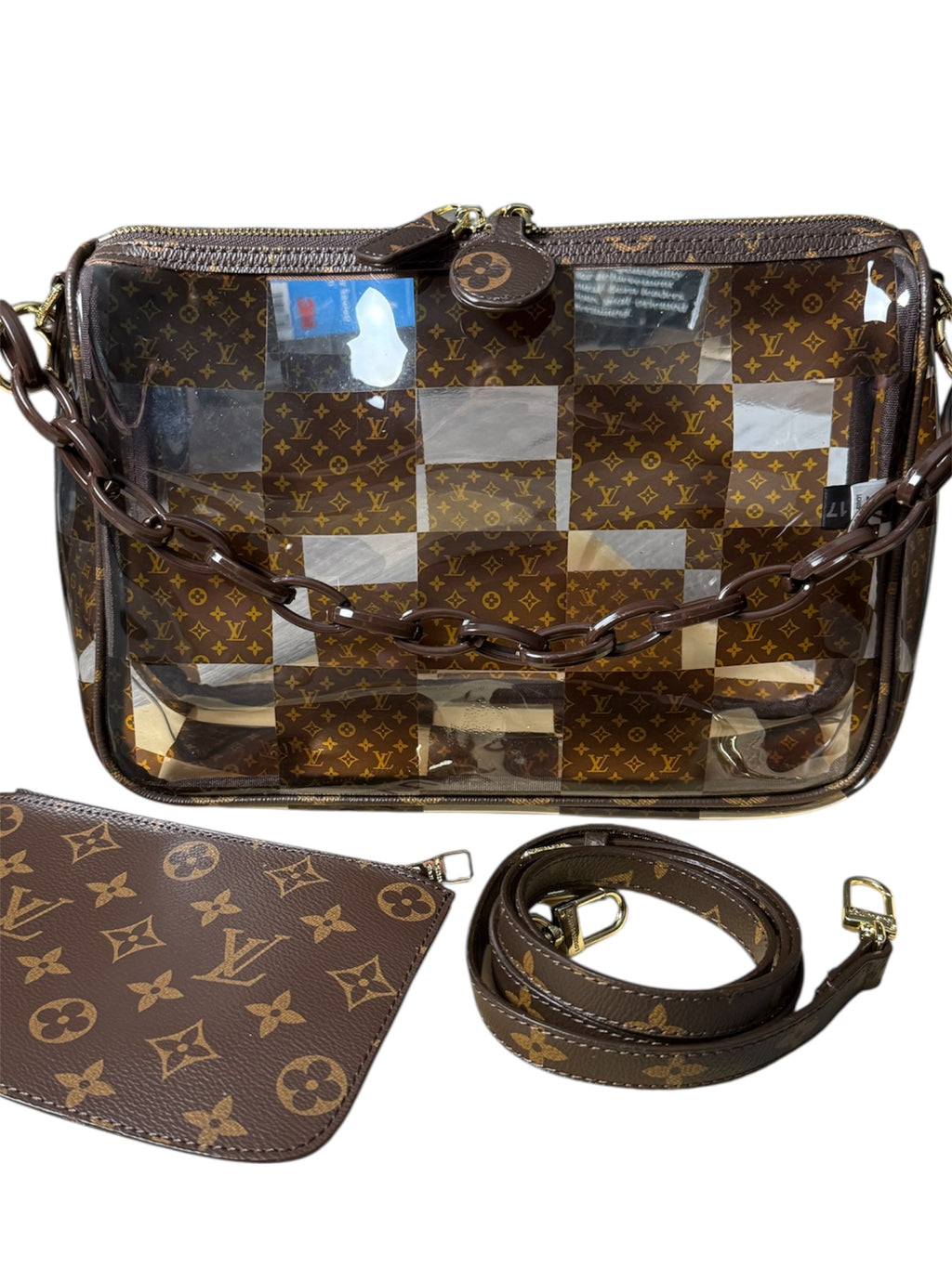 L Clear Crossbody/Shoulder with zipper pouch