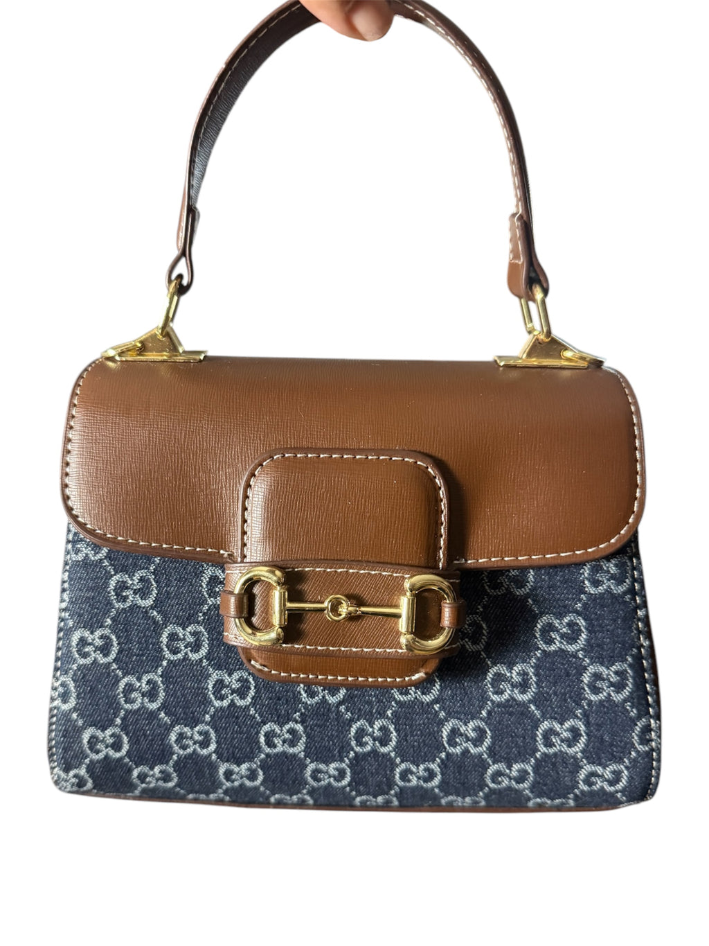 G Denim/Leather Crossbody