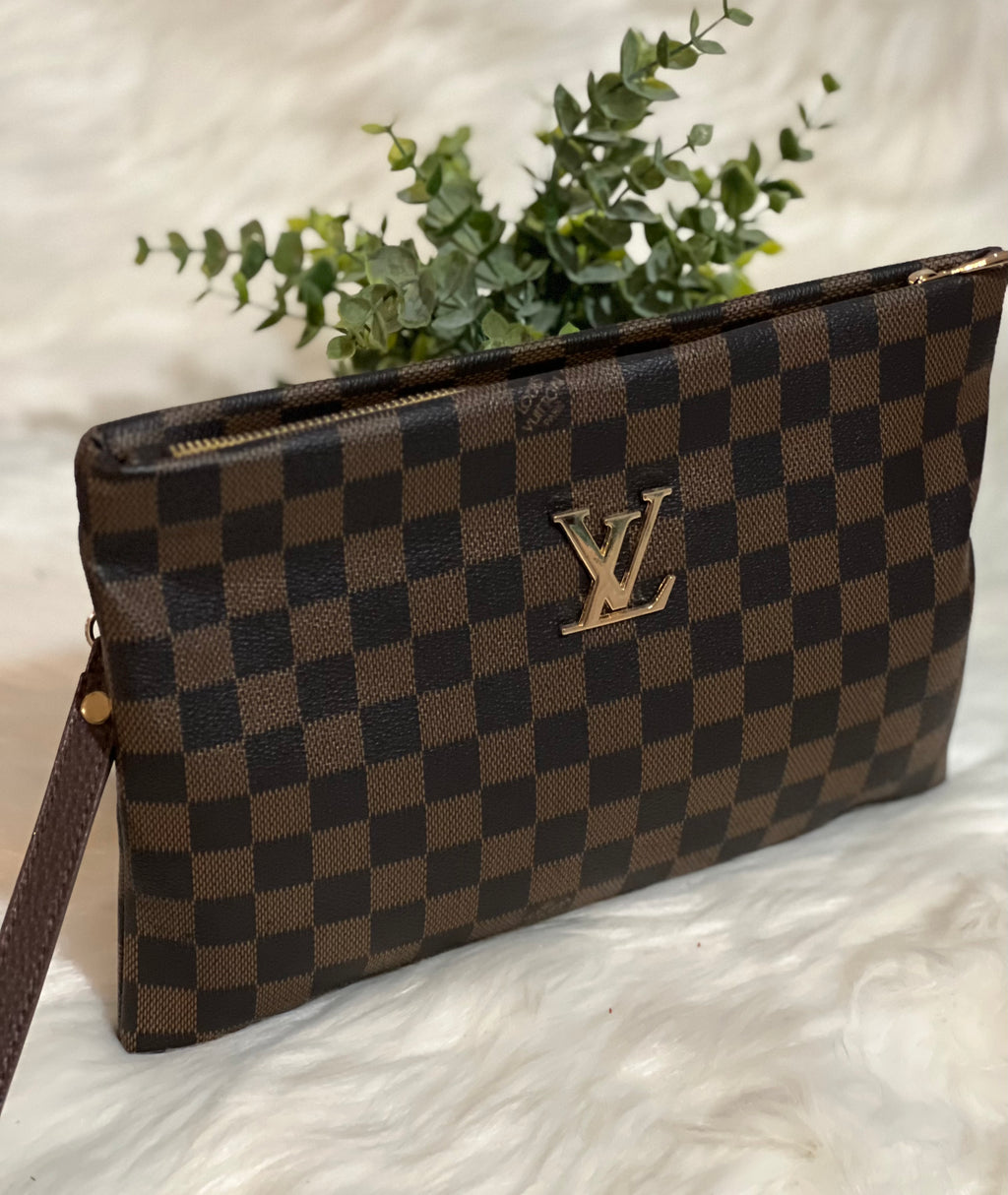 LV wristlet with handle